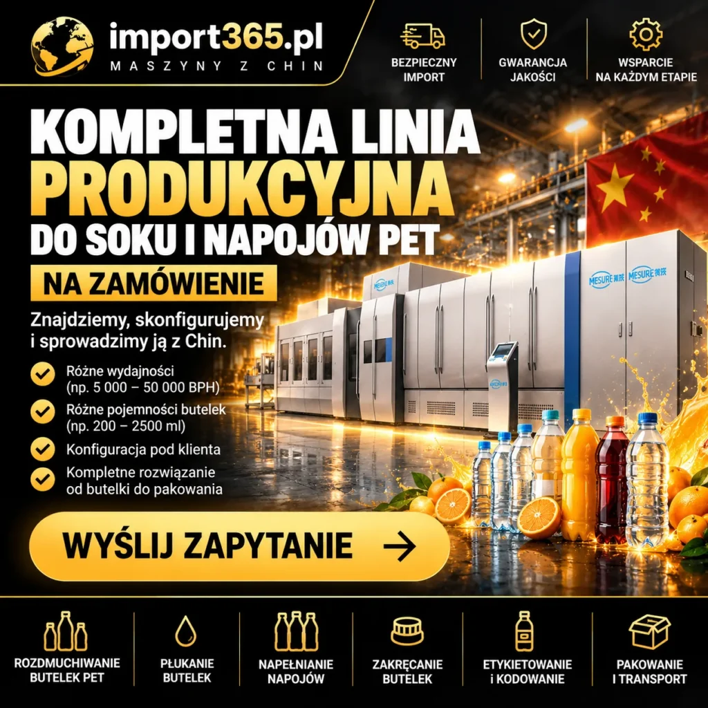 Kompletna linia produkcyjna do soku napojów PET