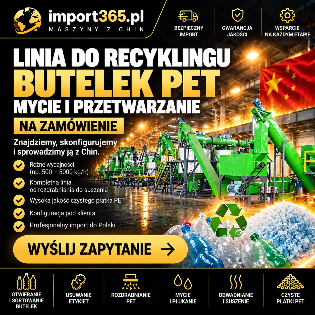 Linia do recyklingu butelek PET