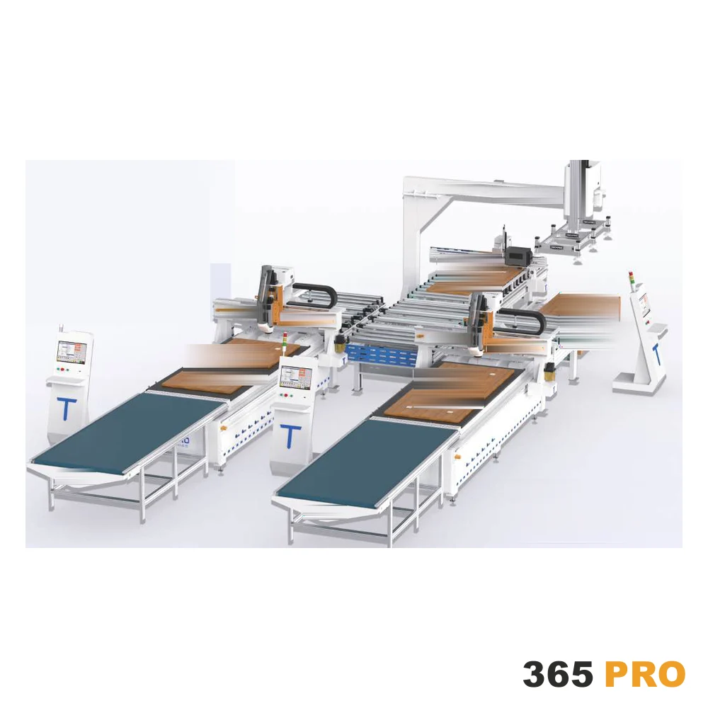 Linia do produkcji mebli z płyt – nesting 1→2 z załadunkiem 365 PRO